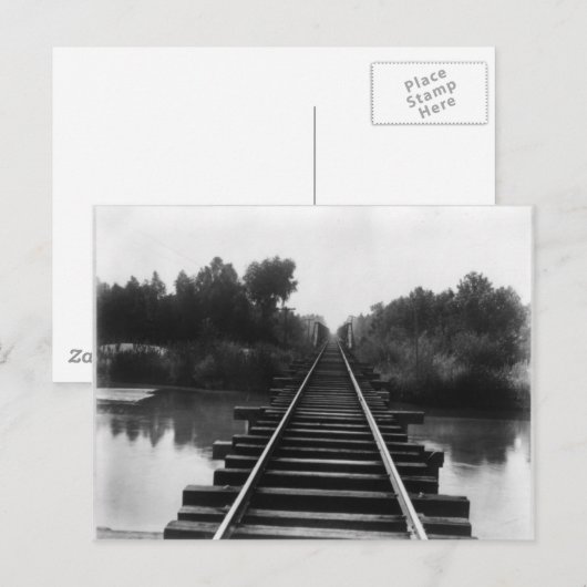Railroad Bridge 1800's Briefkaart (Voorkant / Achterkant)