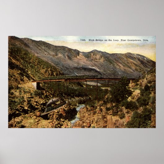 Railroad Bridge Colorado Repro 1911 Poster (Voorkant)