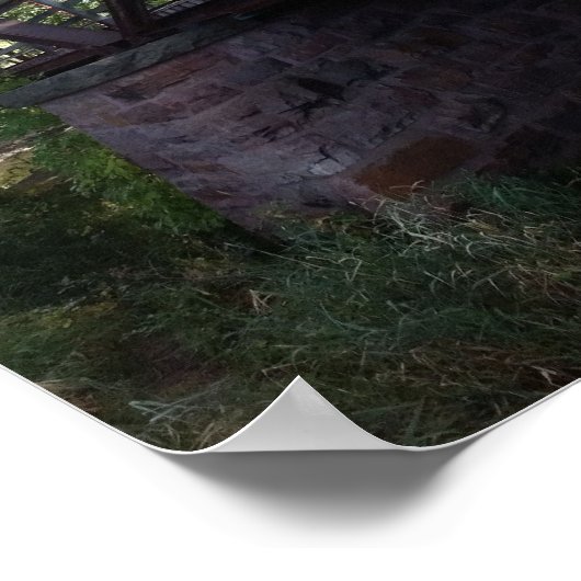 Railroad Bridge with Stone Column Poster (Hoek)