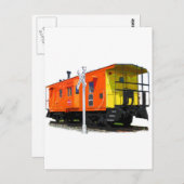 Railroad Caboose en Crossbuck Briefkaart (Voorkant / Achterkant)