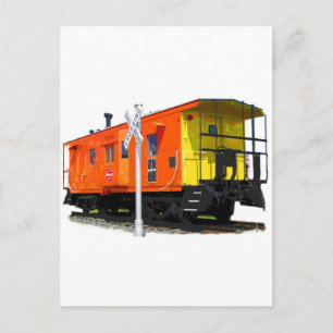 Railroad Caboose en Crossbuck Briefkaart
