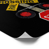 Railroad Crossing Locomotive Model Train Lover Roa Poster (Hoek)