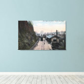 Railroad Depot en Bluffs City, OF Canvas Afdruk (Insitu (Houten vloer))