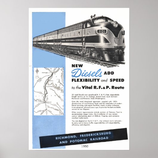 Railroad Diesels for the Vital R.F. & P. Route Poster (Voorkant)