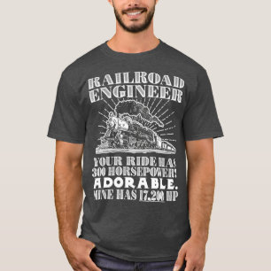 Railroad Engineer Paardenkracht Grappige Locomotie T-shirt