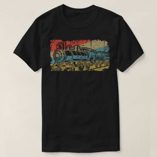  Railroad Fan Liefhebbers Retro Railfan Steam En T-shirt (Design voorkant)