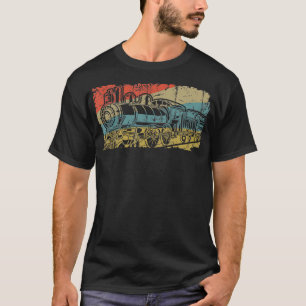  Railroad Fan Liefhebbers Retro Railfan Steam En T-shirt