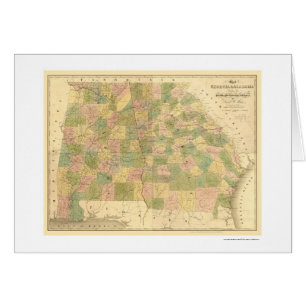 Railroad map 1839 voor Georgië en Alabama