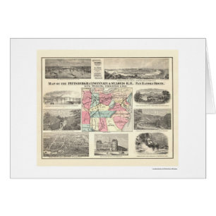 Railroad map 1877 van Pittsburg Cincinnati