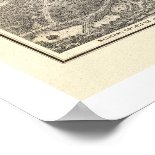 Railroad map 1877 van Pittsburg Cincinnati Poster (Hoek)