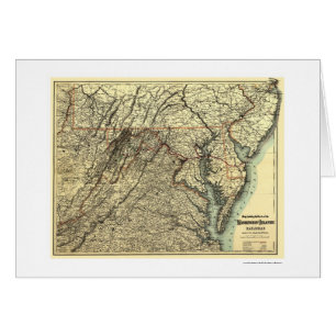 Railroad Map 1883 in Washington en Atlantic