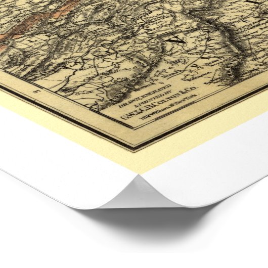 Railroad Map 1883 in Washington en Atlantic Poster (Hoek)