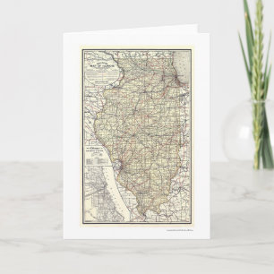 Railroad map of Illinois 1898 Kaart
