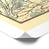 Railroad Map van de Connecticut 1893 Poster (Hoek)