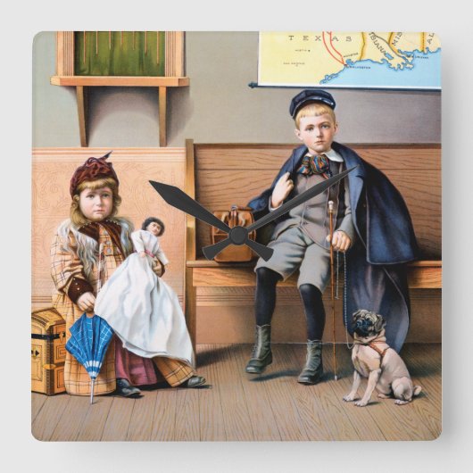 RAILROAD POSTER, 1898 VIERKANTE KLOK (Voorkant)