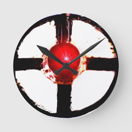 Railroad Signal Wig Wag Ronde Klok (Voorkant)