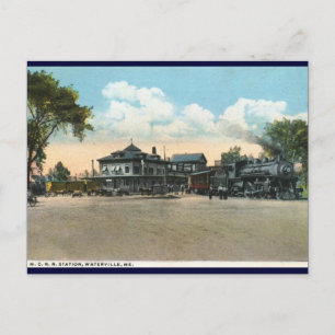 Railroad Station, Waterville, ME 1920 Briefkaart