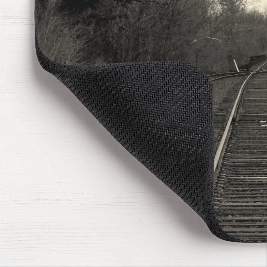 RailRoad Tracks B&W Mousepad Muismat (Hoek)