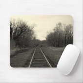 RailRoad Tracks B&W Mousepad Muismat (Met muis)