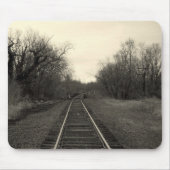 RailRoad Tracks B&W Mousepad Muismat (Voorkant)