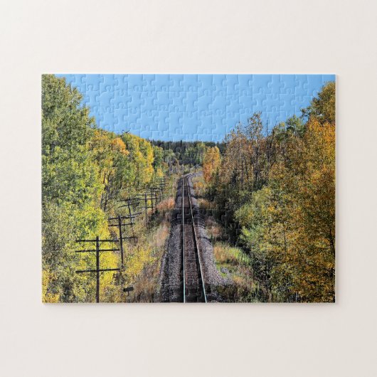 Railroad Tracks Herfst Scene Large Photo Puzzle Legpuzzel (Horizontaal)