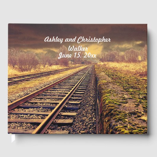 Railroad Tracks Wedding Guestbook Gastenboek (Voorkant)