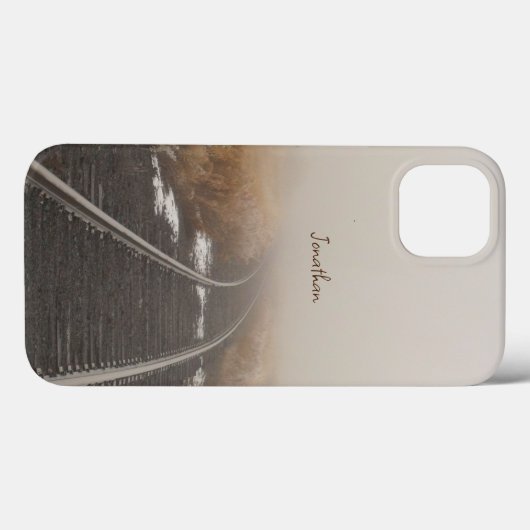 Railroad Tracks Winter Fog Gepersonaliseerd Case-Mate iPhone Case (Achterkant (horizontaal))