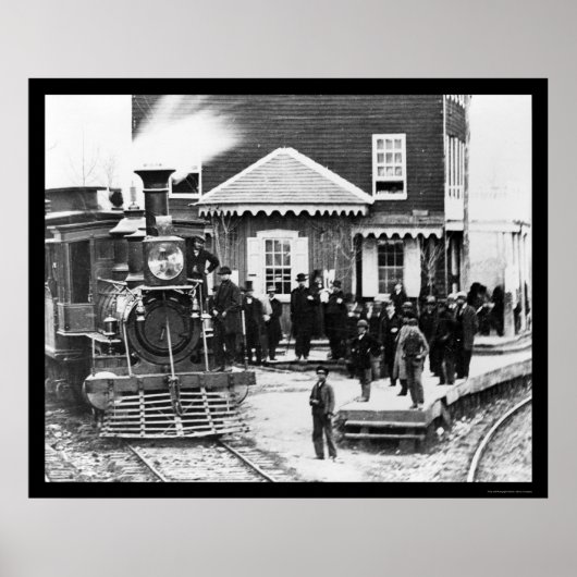 Railroad Train Crowd te Hannover, PA 1863 Poster (Voorkant)