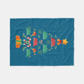 Railroad Train Locomotive Old Train Christmas Tree Fleece Deken (Voorkant (Horizontaal))