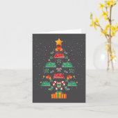 Railroad Train Locomotive Old Train Christmas Tree Kaart (Gele Bloem)