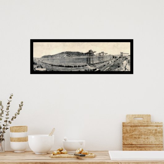 Railroad Train Panama Canal Foto 1913 Poster (Keuken)