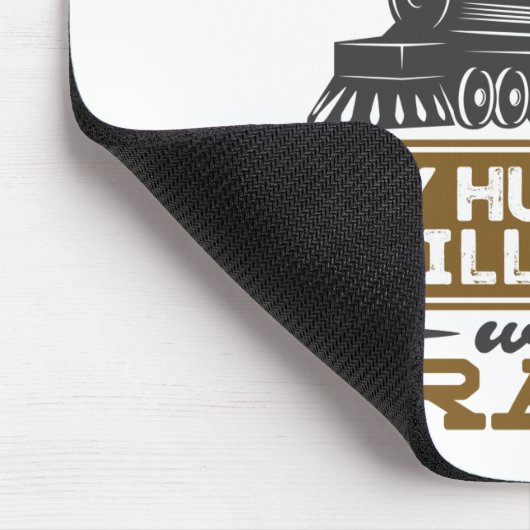 Railroad Wife Mijn man speelt nog steeds met trein Muismat (Hoek)