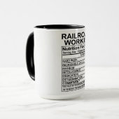 Railroad Worker Nutrition Facts Mok (Voorkant links)
