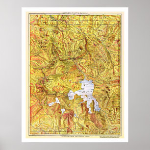 Railroad Yellowstone Map 1903 Poster