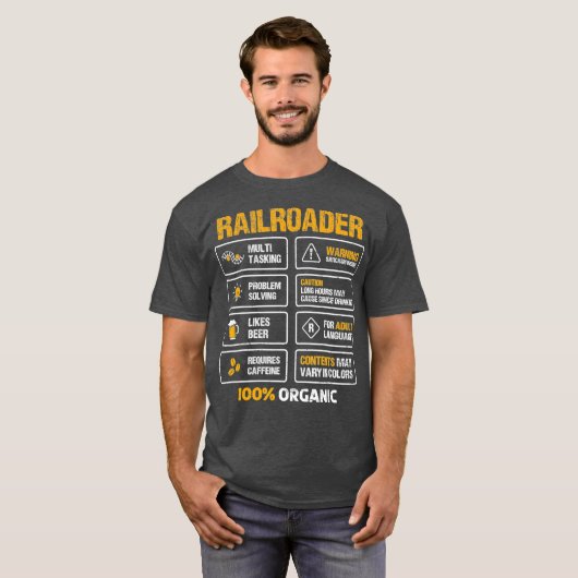 Railroader Geweldige voor een trein- en treinventi T-shirt (Voorkant volledig)