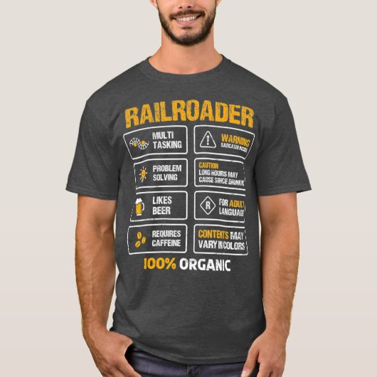 Railroader Geweldige voor een trein- en treinventi T-shirt (Voorkant)