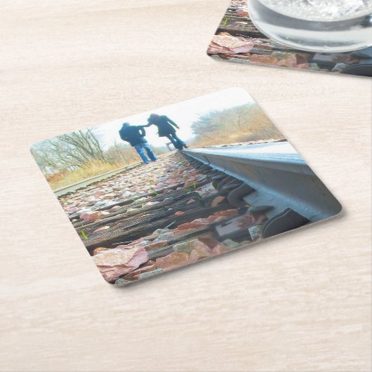 Rails Hand-in-Hand-Romance Onderzetter lopen (Schuin)