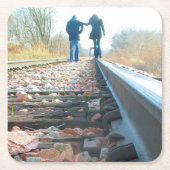 Rails Hand-in-Hand-Romance Onderzetter lopen (Voorkant)
