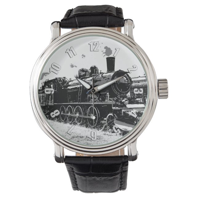 Rails rennen —  stoomtrein horloge (Voorkant)
