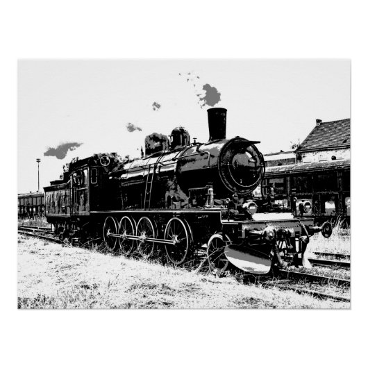 Rails rennen —  stoomtrein perfect poster (Voorkant)