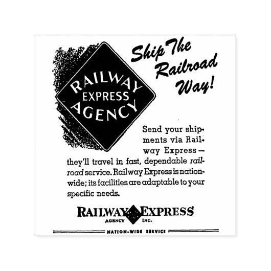 Railway Express, schip de spoorweg manier inkt ste Zelfinktende Stempel (Design)