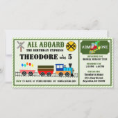 Railway Kinder treinen & tracks Verjaardagsuitnodi (Voorkant)