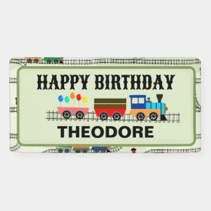 Railway Kinder treinen & tracks Vinyl Banner, 2'x1 Spandoek