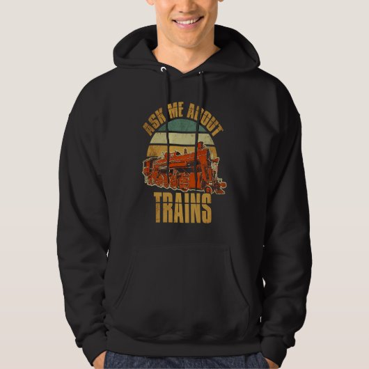 Railways Train Model Railroad Fan Railfan Love Hoodie (Voorkant)