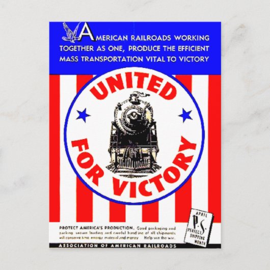 Railways United For War Efort 1940 Briefkaarten (Voorkant)