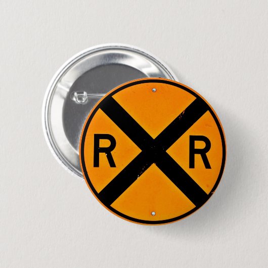 Railwegteken Ronde Button 5,7 Cm (Voorkant /achterkant)