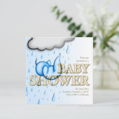 Rain Babies Shower Invite - Square Card Kaart (Staand voorkant)