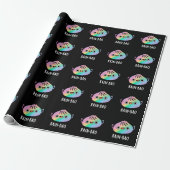 Rain-bao Funny Rainbow Dimsum Bao Pun Dark BG Cadeaupapier (Uitgerold)