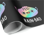 Rain-bao Funny Rainbow Dimsum Bao Pun Dark BG Cadeaupapier (Rol Hoek)