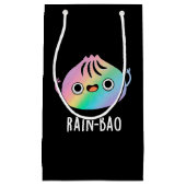 Rain-bao Funny Rainbow Dimsum Bao Pun Dark BG Klein Cadeauzakje (Voorkant)